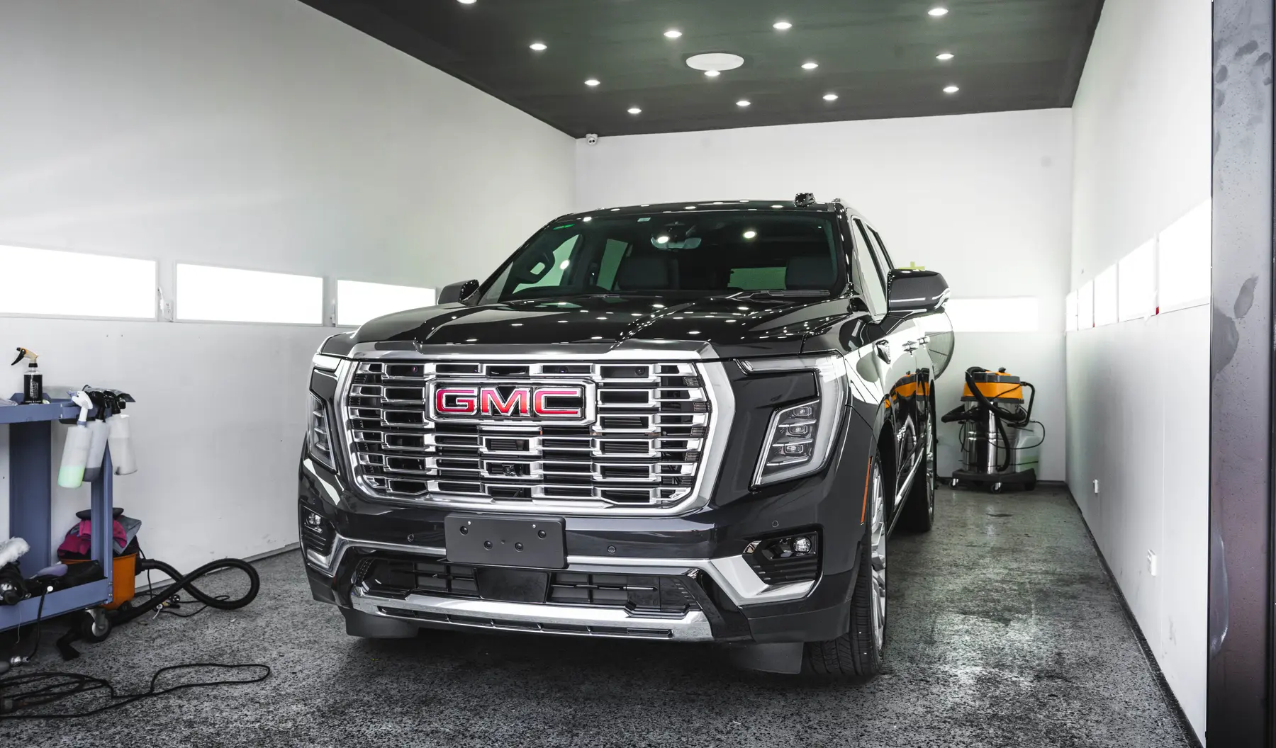 GMC Denali in the detailing bay