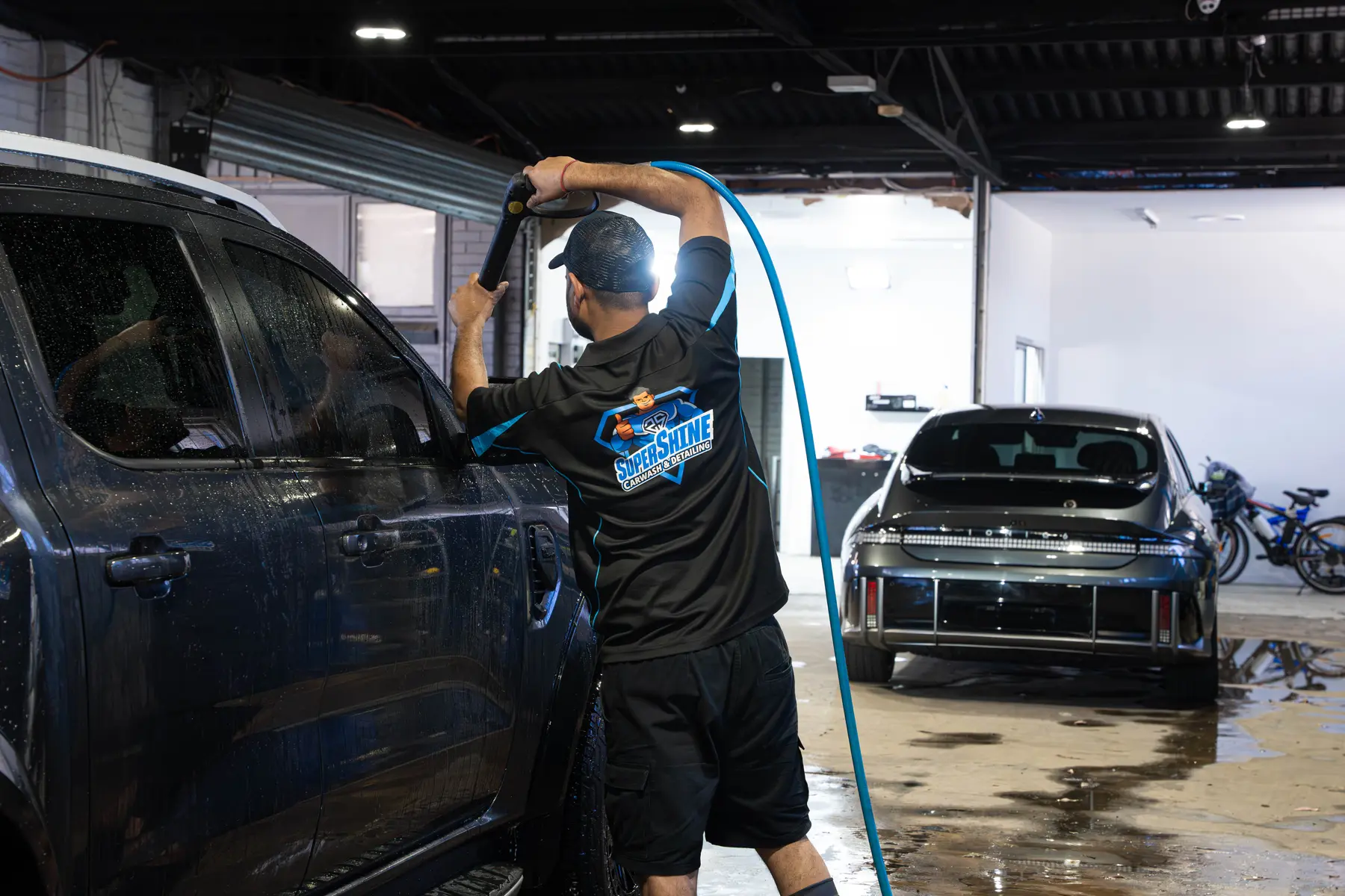 Hand wash in progress